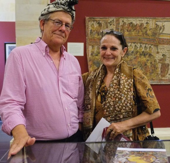  - David Irons and Rucina Ballinger at the October 2013 opening of “Ketut Madra and 100 Years of Balinese Wayang Painting”